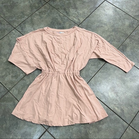 Free People Beach Santa Maria Mini Dress Women's SMALL Light Pink Boho Preppy - Picture 3 of 10